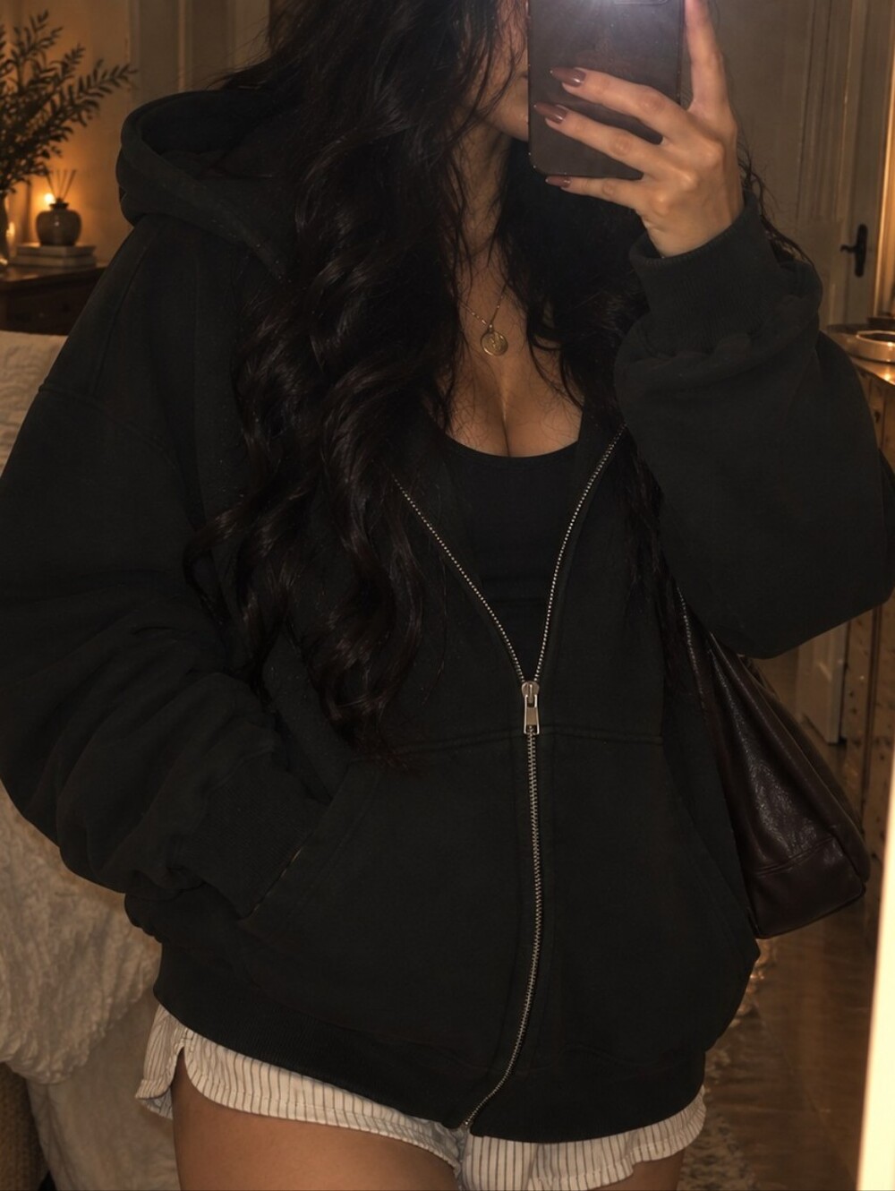 Women’s Black Zip-Up Hoodie Jacket